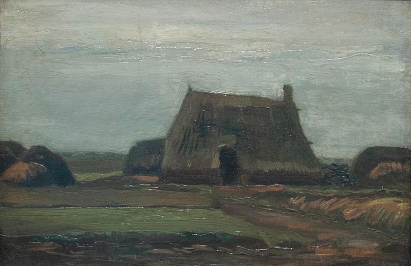 unknow artist vincent van gogh boederij met turfhopen 1883 oil painting image